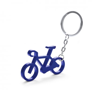 Porta-chaves publicitário forma de bicicleta cor azul
