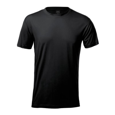 T-shirt técnica tamanho adulto com logotipo cor preto