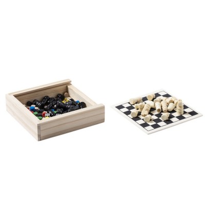 Caixa de madeira personalizável com jogos