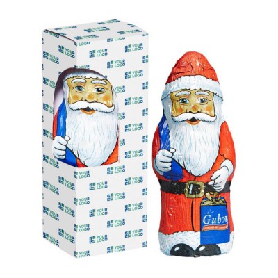 Chocolate em forma de Pai Natal, caixa individual natalícia