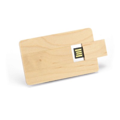 Cartão USB de madeira personalizado cor madeira clara