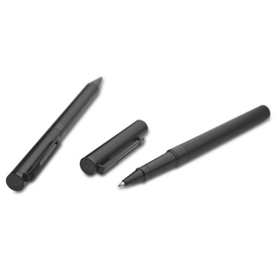 Conjunto personalizável de roller e caneta cor preto