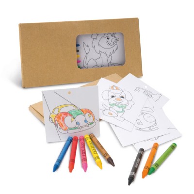 Inclui 8 cartões com desenhos para colorir  cor castanho