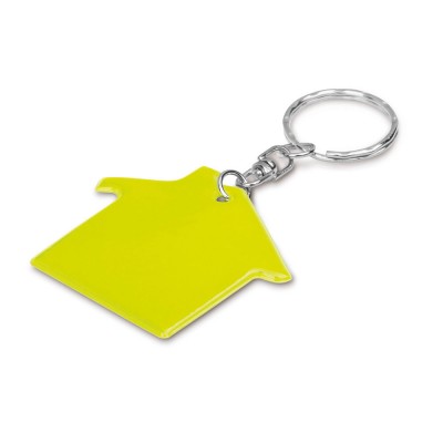 Porta-chaves fluorescente com forma de casa cor amarelo