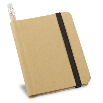 Caderno com capa rígida em cartão e lápis cor marfil