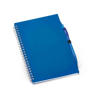 Caderno de argolas com capa semi-rígida cor azul
