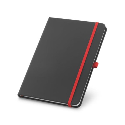 Cadernos A5 com suporte para caneta  cor vermelho