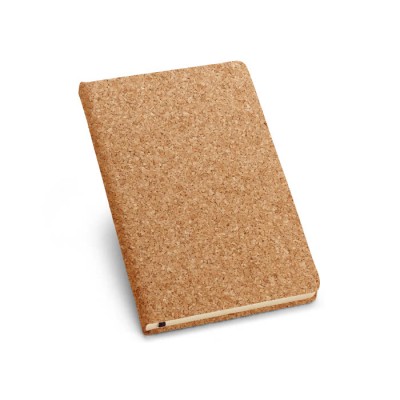 Caderno A5 com capa de cortiça  cor marfil