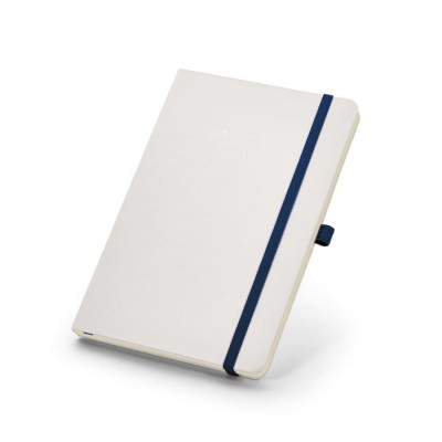 Caderno publicitário A5 com capa branca  cor azul