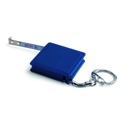 Porta-chaves com fita métrica de 1m cor azul
