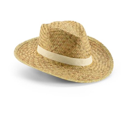 Chapéu de palha natural para publicidade cor marfil