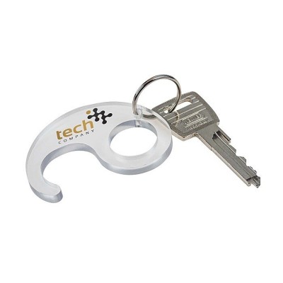 Porta-chaves com forma de gancho para evitar tocar objetos