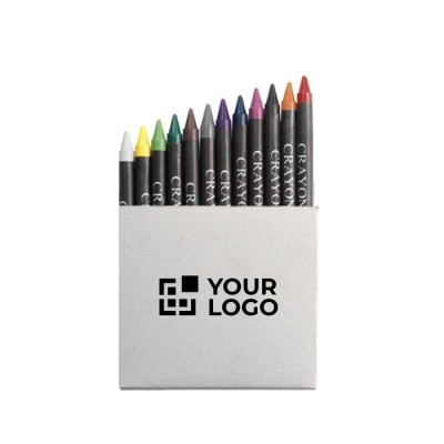 12 lápis de cera coloridos em caixa de cartão