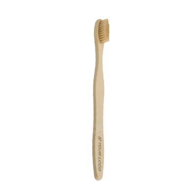 Escova de dentes de bambu cor castanho sexta vista