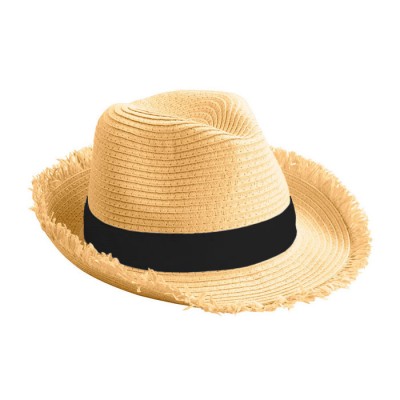 Chapéu de palha com franja cor preto primeira vista