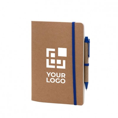 Caderno com capa e caneta de cartão