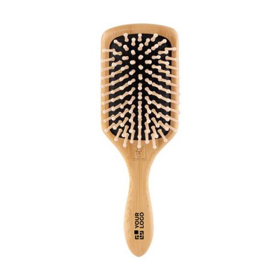 Escova de cabelo personalizada com o logótipo cor natural primeira vista