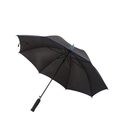 Guarda-chuva preto, pongee, detalhes coloridos bordas Ø 105