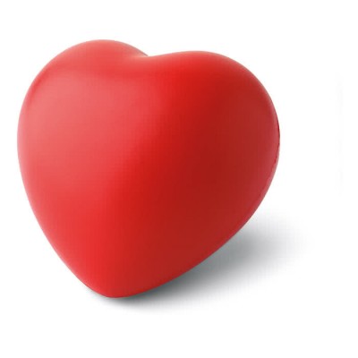 Bola anti-stress em forma de coração cor vermelho