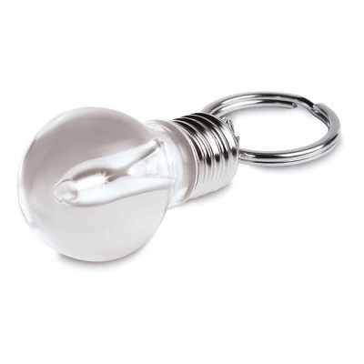 Porta-chaves publicitário em forma de lâmpada