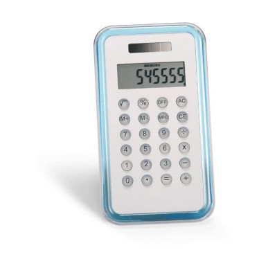 Calculadoras promocionais com design cor azul
