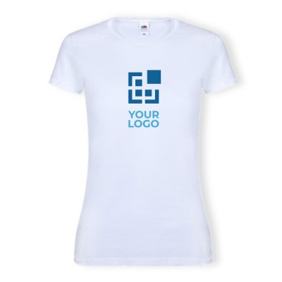T-shirt branca em 100% algodão 140 g/m2 para mulher Fruit Of The Loom