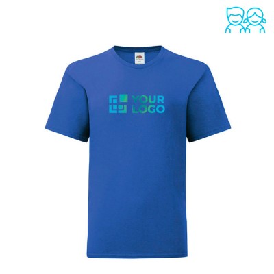 T-shirt de criança em algodão 150 g/ m2 cor azul primeira vista