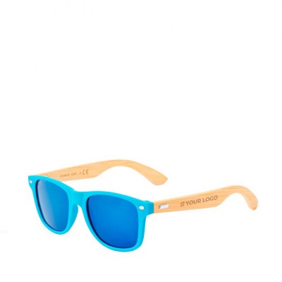 Óculos de sol coloridos com hastes de bambu e proteção UV400