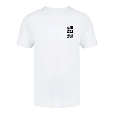 T-shirt branca, gola redonda, algodão 100% penteado Ring Spun 160 g/m2 vista principal