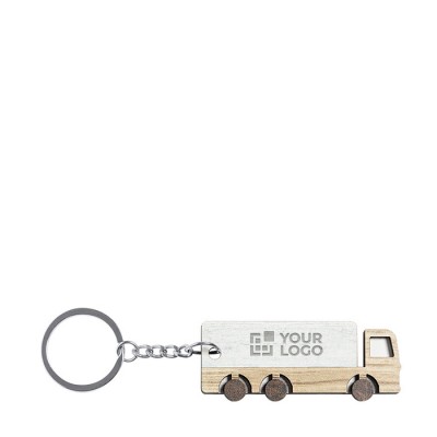 Porta-chaves de madeira em forma de camião