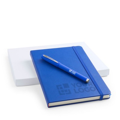 Conjunto de caderno e caneta para empresas cor preto