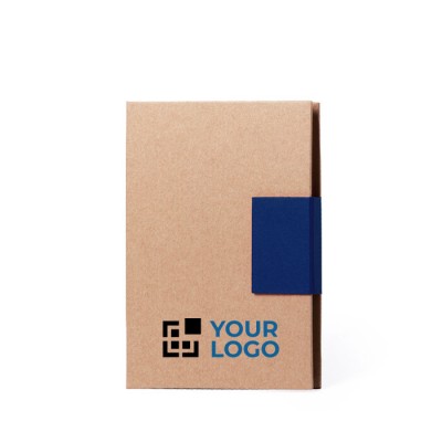 Caderno personalizável em cartão reciclado - azul