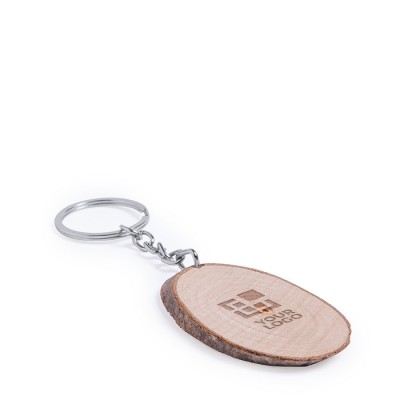 Porta-chaves personalizados ovais de madeira vista principal