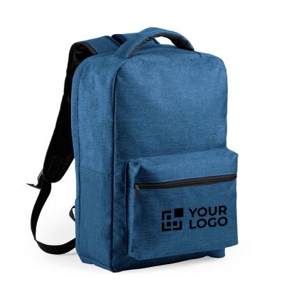 Mochila personalizável com bolso anti-roubo cor azul