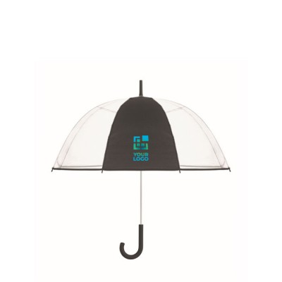 Guarda-chuva transparente com 1 painel de poliéster e cabo de borracha 23