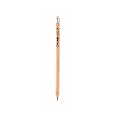 Lápis clássico de cor natural com borracha