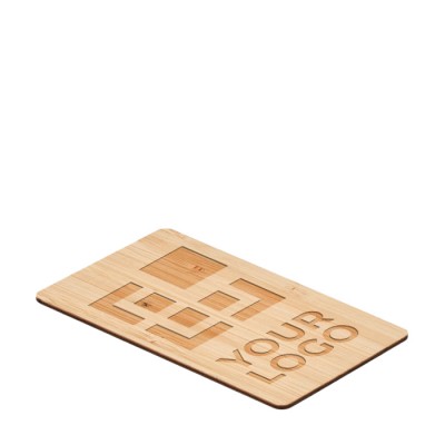 Cartão com tecnologia RFID para empresas cor madeira