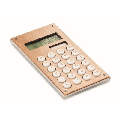 Calculadora personalizável com caixa em bambu
