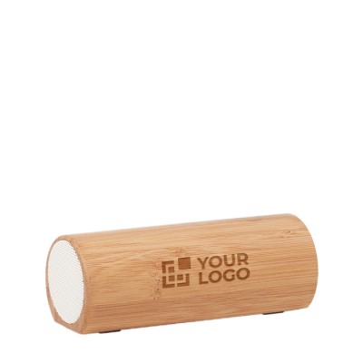 Coluna com caixa de bambu personalizável cor madeira