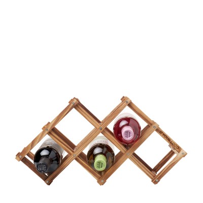 Porta-garrafas em pinho para merchandising cor madeira vista principal