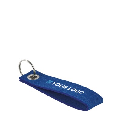 Porta-chaves retangular de feltro cor azul real