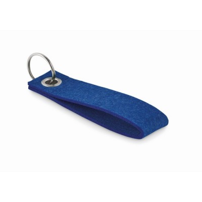 Porta-chaves retangular de feltro cor azul real