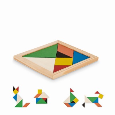 Jogo tangram de madeira colorido