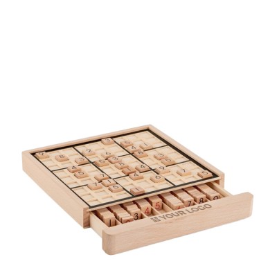 Jogo sudoku em madeira