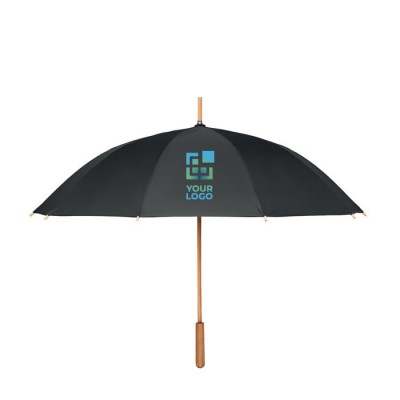 Guarda-chuva de pongee rPET manual antivento estrutura de bambu Ø104