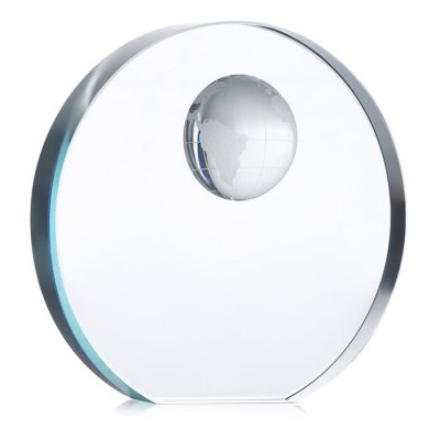 Troféu publicitário com esfera cristal