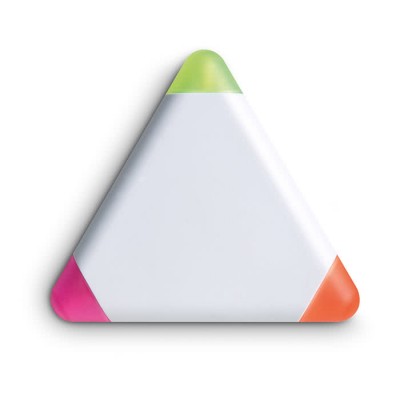 Marcadores fluorescentes num triângulo