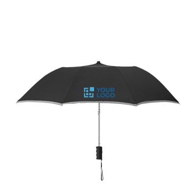 Guarda-chuva dobrável publicitário de 21" cor preto segunda vista