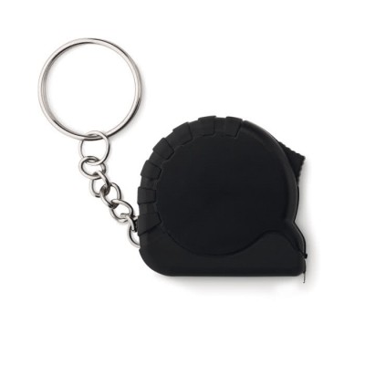Porta-chaves com fita métrica de 1m cor preto