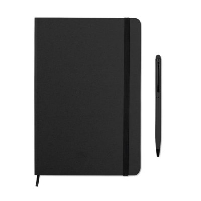 Set de caderno A5 e caneta para publicidade cor preto